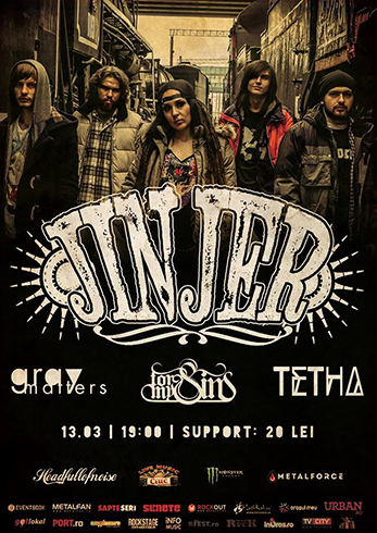 Female Fronted Metalnight: Jinjer [UA] | Gray Matters [RO] | For My Sins [RO] | Tetha [RO] Concert